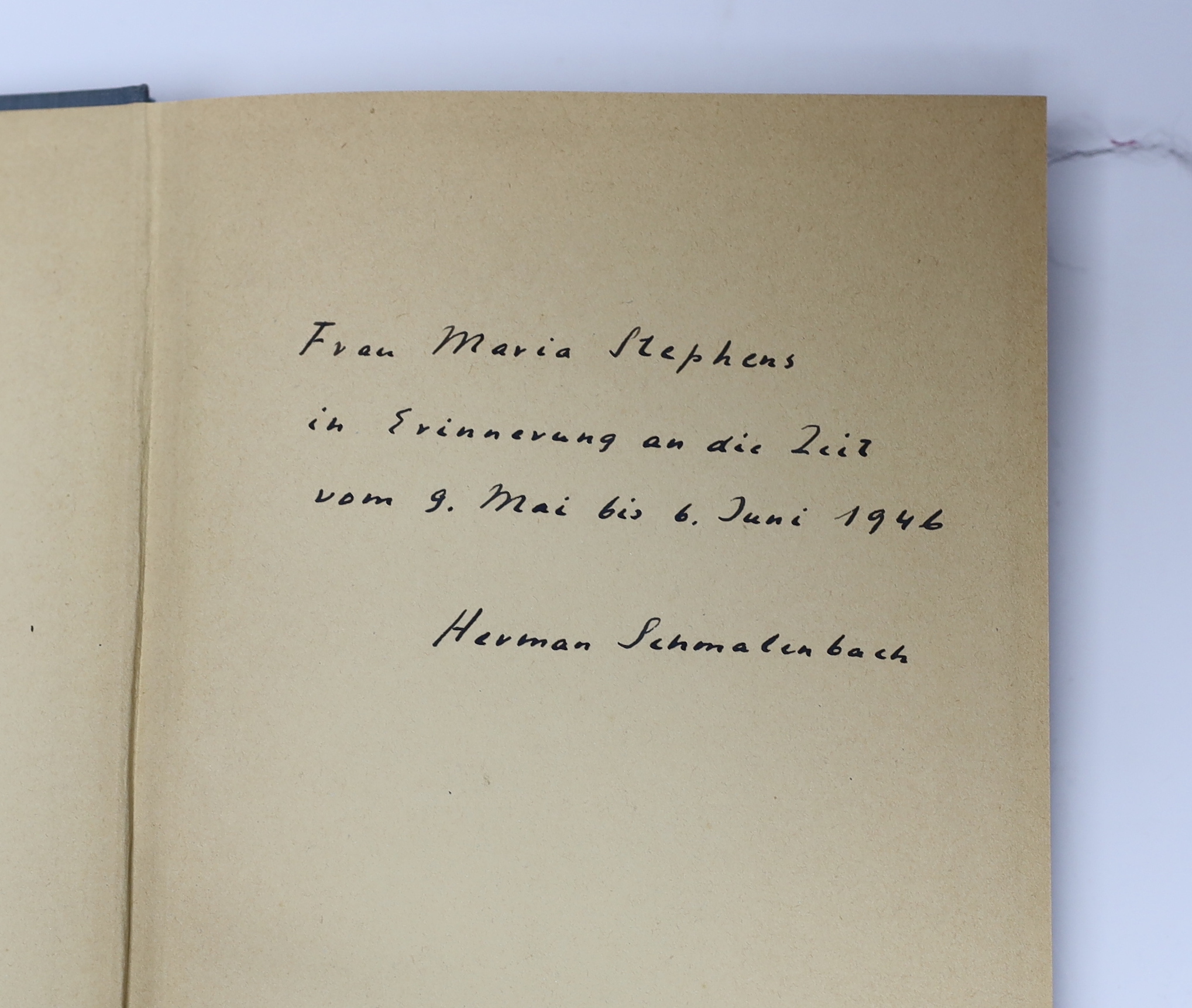 Schmalenbach, Herman - Geist und Sein. First Edition. inscribed by author; publisher's cloth. Basle: Verlag Haus zum Falken, 1939
